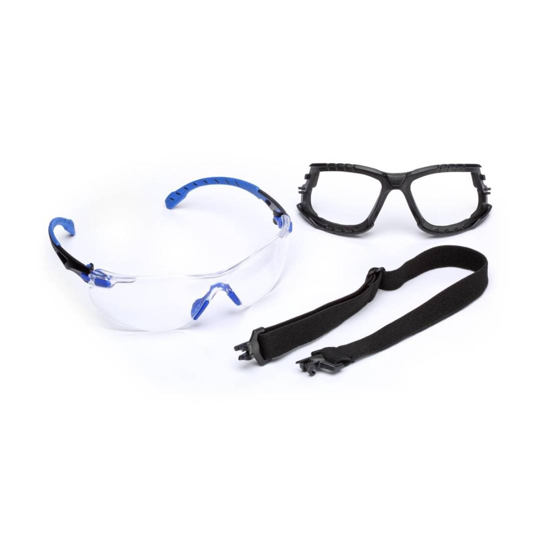 Glasses Safety Kit Foam Strap Clear Anti-Fog Lens Blackblue Frame S1101Sgaf-Kt Solus 1000 Series 20