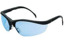 Glasses Safety Black Matte Frame Light Blue Lens Adjustable Temple Klondike Glasses Safety Black Matte Frame Light Blue Lens Adjustable Temple Klondike