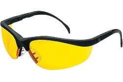 Glasses Safety Black Matte Frame Amber Lens Adjustable Temple Klondike