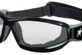 Goggle Safety Black Frame Clear Anti-Fog Lens Adjustable Strap With Removable Foam Gasket Reaper