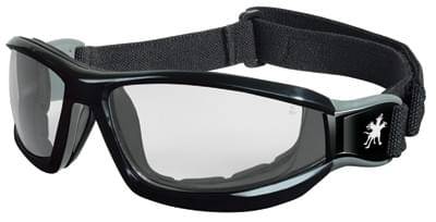 Goggle Safety Black Frame Clear Anti-Fog Lens Adjustable Strap With Removable Foam Gasket Reaper
