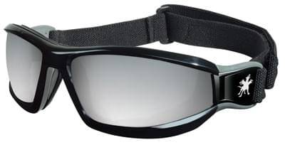 Goggle Safety Black Frame Silver Mirror Lens Adjustable Strap With Removable Foam Gasket Reaper