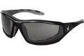 Glasses Safety Black Frame Gray Anti-Fog Lens Gray Tpr Temple With Removable Foam Gasket Reaper