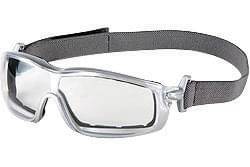 Glasses Safety Silver Frame Clear Anti-Fog Lens Adjustable Strap Tpr Temple Sleeve Rattler