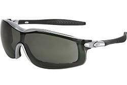 Glasses Safety Silver Frame Gray Anti-Fog Lens Adjustable Strap Tpr Temple Sleeve Rattler
