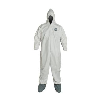 Coverall 2X-Large Proshield Nexgen White Serged Seam With Attached Hood Front Zipper Elastic Wrist A