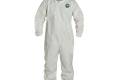 Coverall 2X-Large Proshield Nexgen White Serged Seam With Collar Front Zipper Elastic Wrist & Ankl