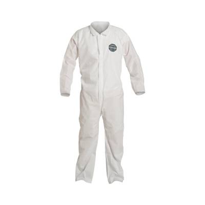 Coverall 3X-Large Proshield Basic White Serged Seam With Collar Front Zipper Open Wrist & Ankle 25