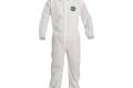 Coverall X-Large Proshield Basic White Serged Seam With Collar Front Zipper Open Wrist & Ankle 25