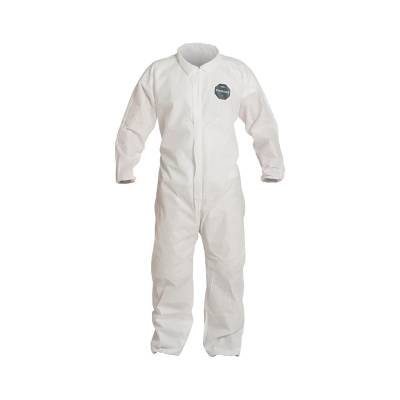 Coverall Large Proshield Basic White Serged Seam With Collar Front Zipper Elastic Wrist & Ankle 25 Coverall Large Proshield Basic White Serged Seam With Collar Front Zipper Elastic Wrist & Ankle 25