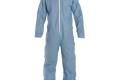Coverall Large Tempro Blue Serged Seam With Collar Front Zipper Open Wrist & Ankle 25Ca