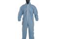 Coverall 2X-Large Tempro Blue Serged Seam With Attached Hood Front Zipper Elastic Wrist & Ankle 25