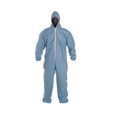 Coverall 2X-Large Tempro Blue Serged Seam With Attached Hood Front Zipper Elastic Wrist & Ankle 25