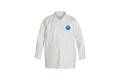 Shirt X-Large Tyvek White Serged Seam With Collar Front Snaps Long Sleeve Open Wrist 50Ca