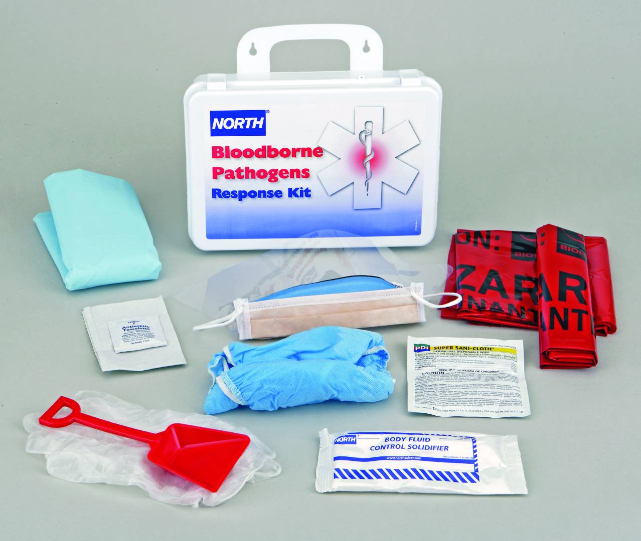 Response Kit Biohazard Bloodborne Pathogens 16 Unit Waterproof Plastic With Complete Necessary Supp