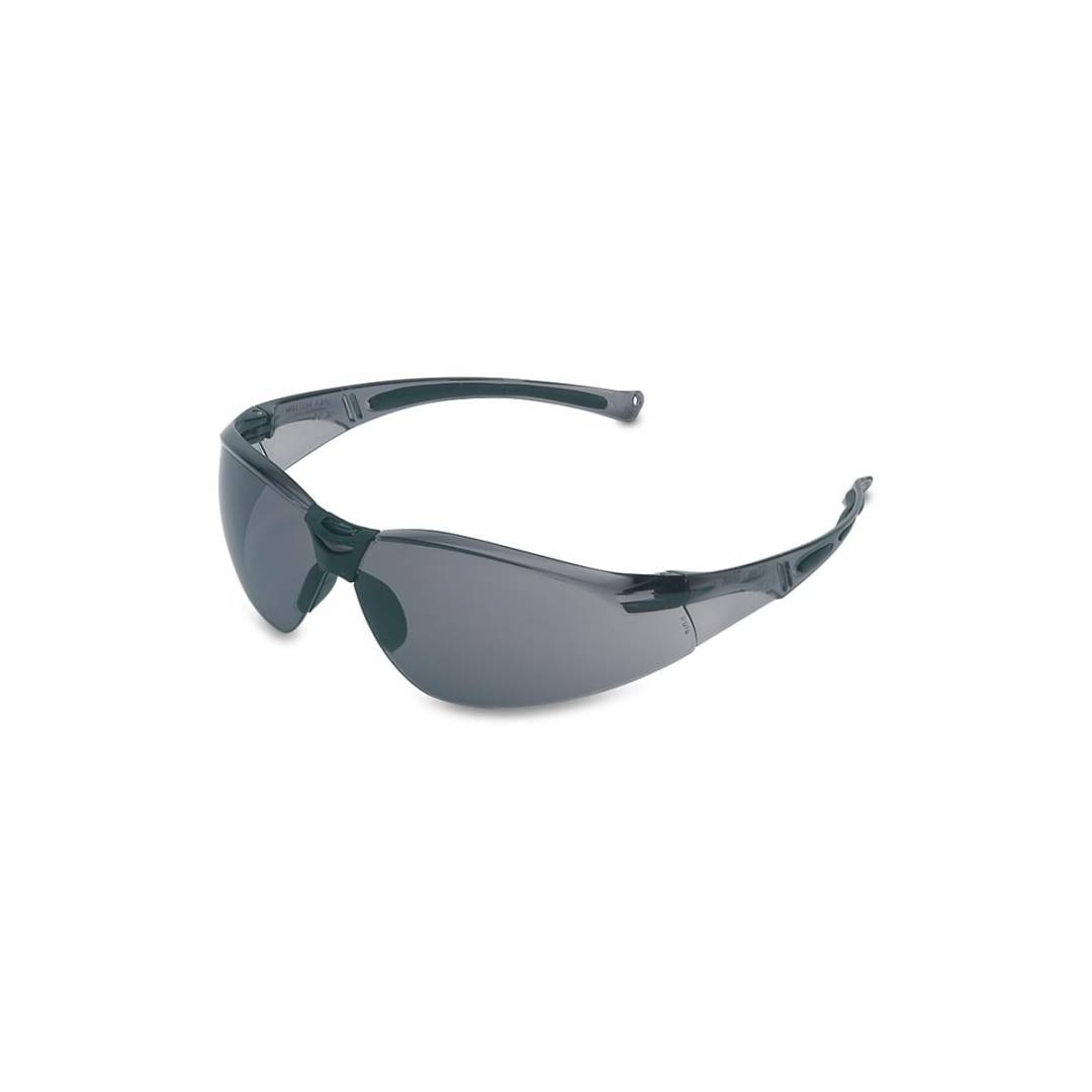 Glasses Safety Tsr Gray Anti-Scratch A800 Gray Frame Padded Temple Inserts Wrap-Around Single Non-Sl
