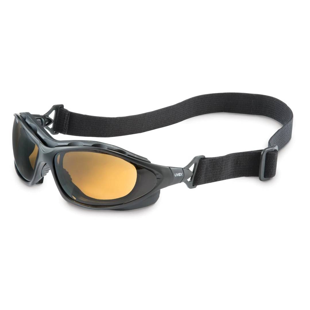 Glasses Safety Espresso Seismic Uvextreme Anti-Fog Sealed Black Frame Cushioned Flame-Resistant Head