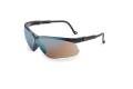 Glasses Safety Gold Mirror Genesis Ultra-Dura Black Frame Adjustable Temple Spatulite Wrap-Around Si
