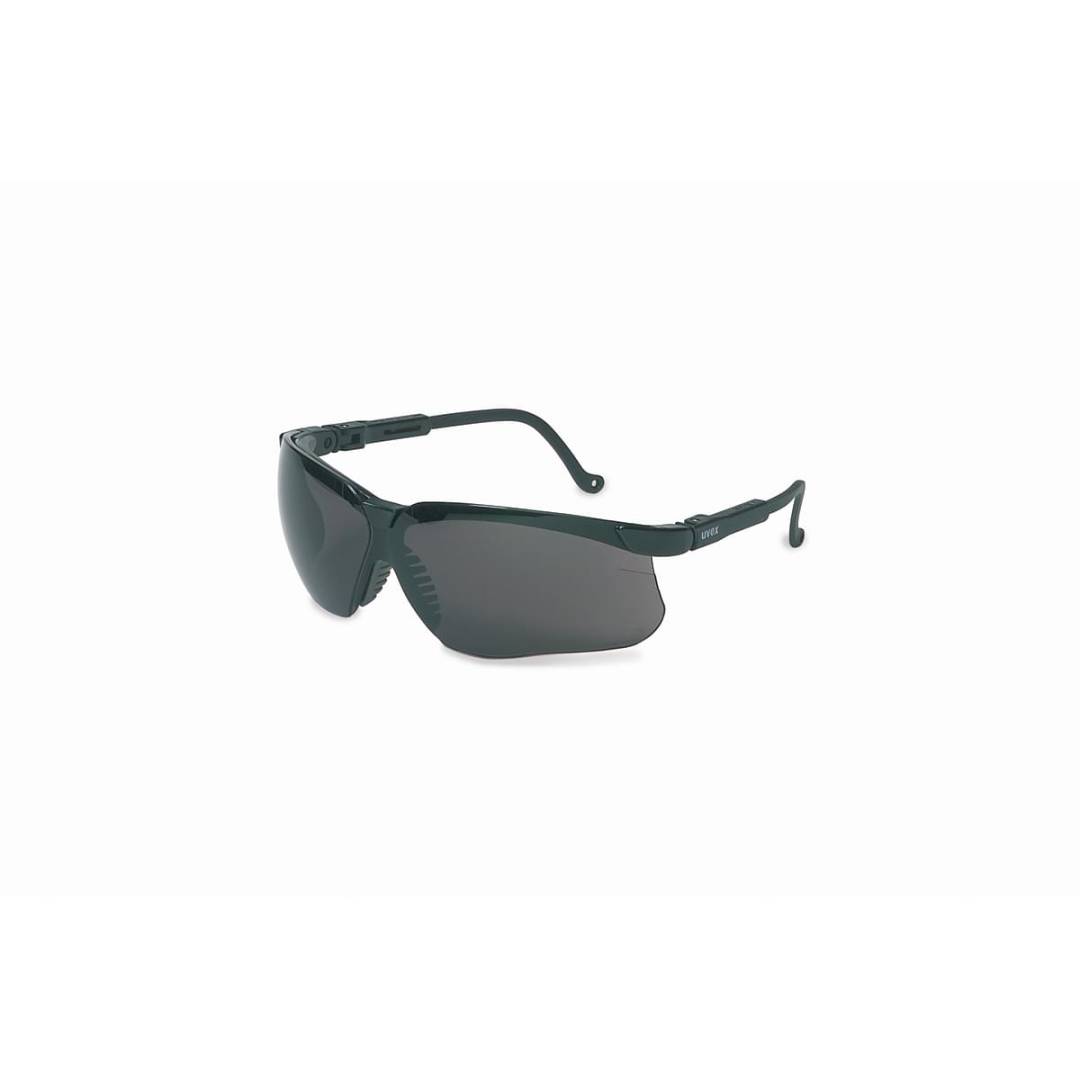 Glasses Safety Dark Gray Genesis Uvextreme Anti-Fog Black Frame Adjustable Temple Spatulite Wrap-Aro