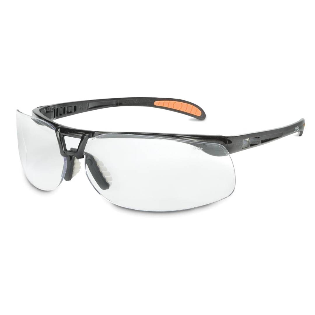 Glasses Safety Clear Black Frame Anti-Fog Protg Hydroshield