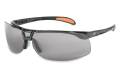 Glasses Safety Gray Protege Ultra-Dura Metallic Black Frame Tip Pads Cushioned Straight Floating Len
