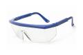 Glasses Safety Clear Anti-Scratch Retro Blue Adjustable Temple Sideshield Wrap-Around Single Ansi Z8