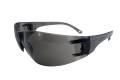 Glasses Safety Gray Anti-Scratch Classic Unframed Charcoal Flexible Temple Wrap-Around Single Ansi Z
