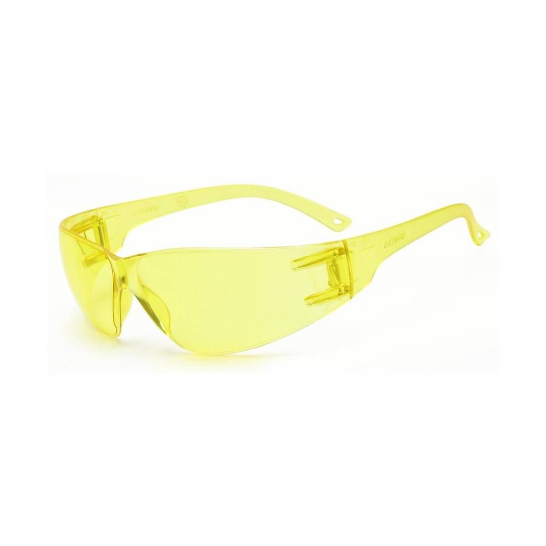 Glasses Safety Amber Anti-Scratch Anti-Fog Classic Unframed Amber Flexible Temple Wrap-Around Single