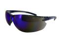 Glasses Safety Blue Mirror Anti-Scratch Classic Plus Unframed Charcoal Flexible Temple With Grips Wr
