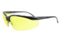 Glasses Safety Amber Motion Vs-1062 Black Adjustable Temple 12Box 144Case