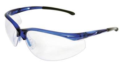 Glasses Safety Clear Anti-Scratch Select Blue Ergo-Grip Wrap-Around Dual Ansi Z87+