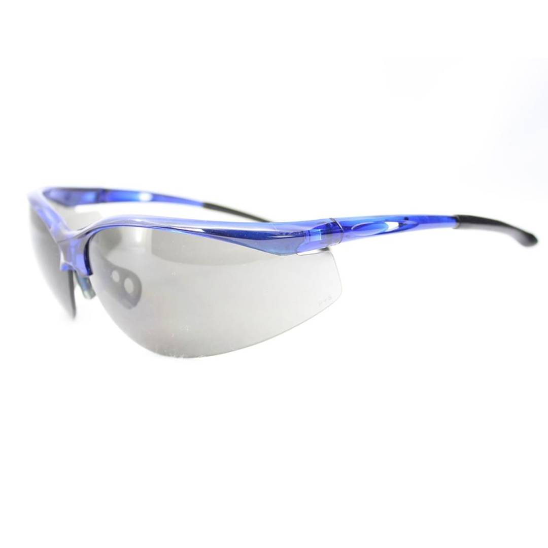 Glasses Safety Gray Anti-Scratch Select Blue Ergo-Grip Wrap-Around Dual Ansi Z87+