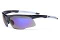 Glasses Safety Blk Fr Blue Mir Lens
