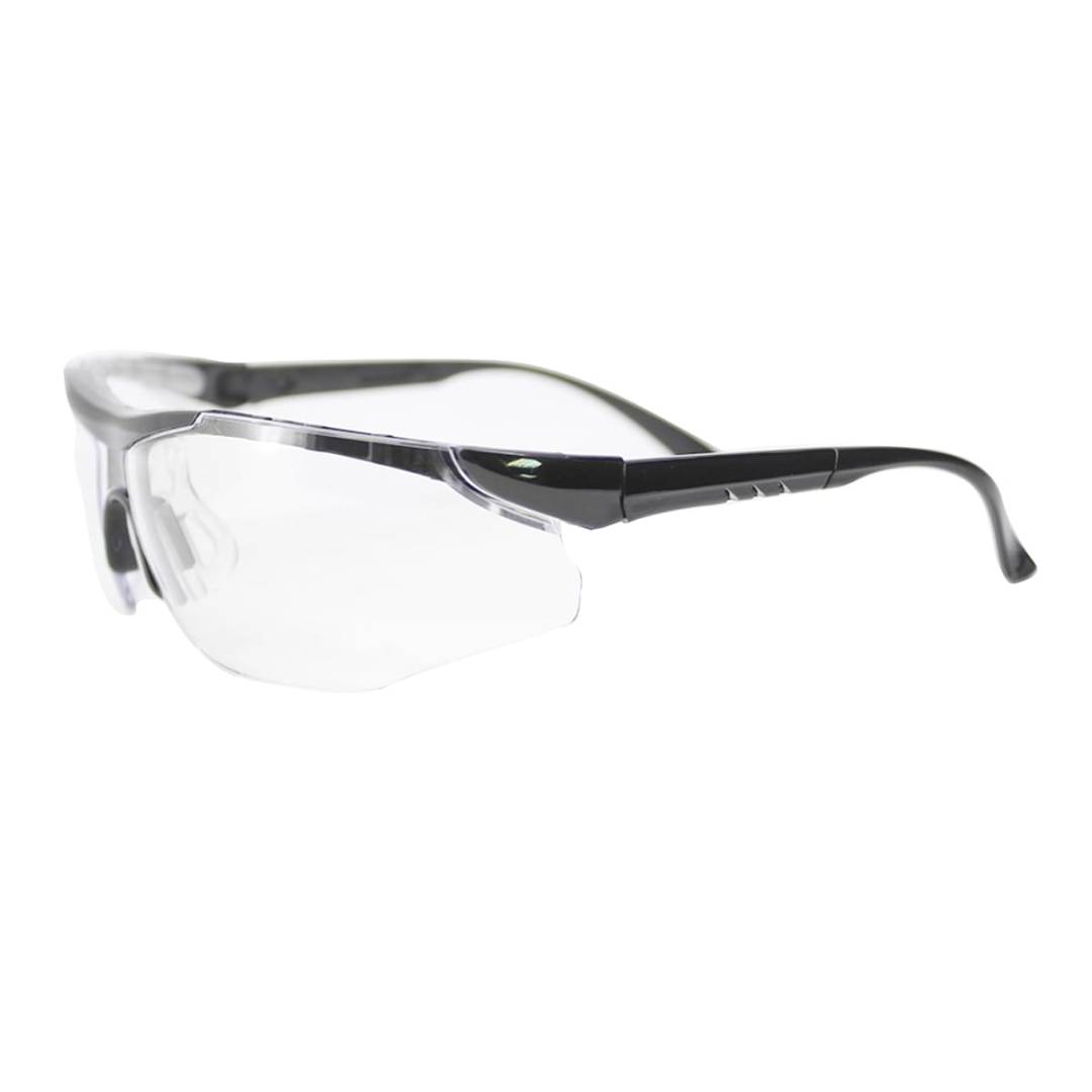 Glasses Safety Clear Elite Plus Black Adjustable Ratchet Temple Cushion Brow Wrap-Around Single Soft