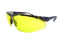 Glasses Safety Amber Elite Plus Black Adjustable Ratchet Temple Cushion Brow Wrap-Around Single Soft