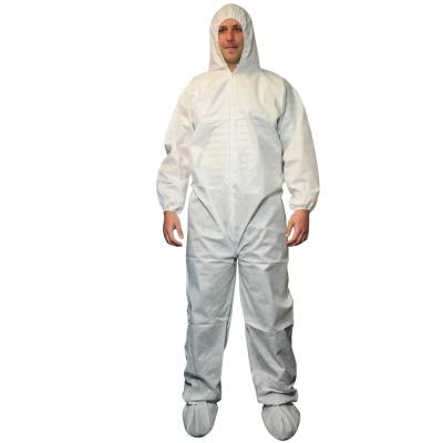 Coveralls Polypropylene Front Zipper Attached Bootshood Elastic Ankleswrists Lg White Disposable Coveralls Polypropylene Front Zipper Attached Bootshood Elastic Ankleswrists Lg White Disposable