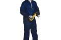 Coveralls Polypropylene Front Zipper Attached Bootshood Elastic Ankleswrists 3X Blue Disposable
