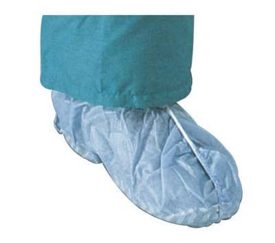Shoe Cover Polypropylene Elastic Top Non-Skid Blue Disposable