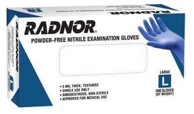 Glove Disposable Nitrile Exam Size Medium 3.0 Mil Powder-Free Textured 9.5 Glove Disposable Nitrile Exam Size Medium 3.0 Mil Powder-Free Textured 9.5