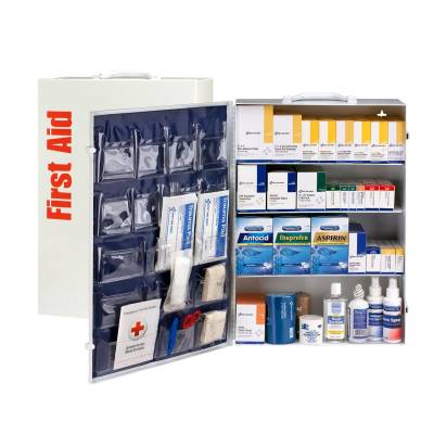 First Aid Ansi B+ 4 Shelf Metal Cabinet With Meds First Aid Ansi B+ 4 Shelf Metal Cabinet With Meds