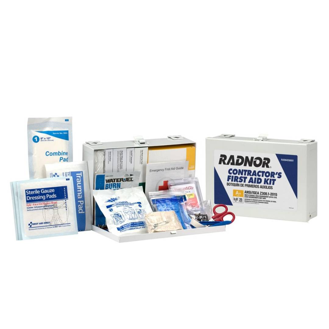 First Aid Kit Ansi A+ Contractor 25 Person Metal Case